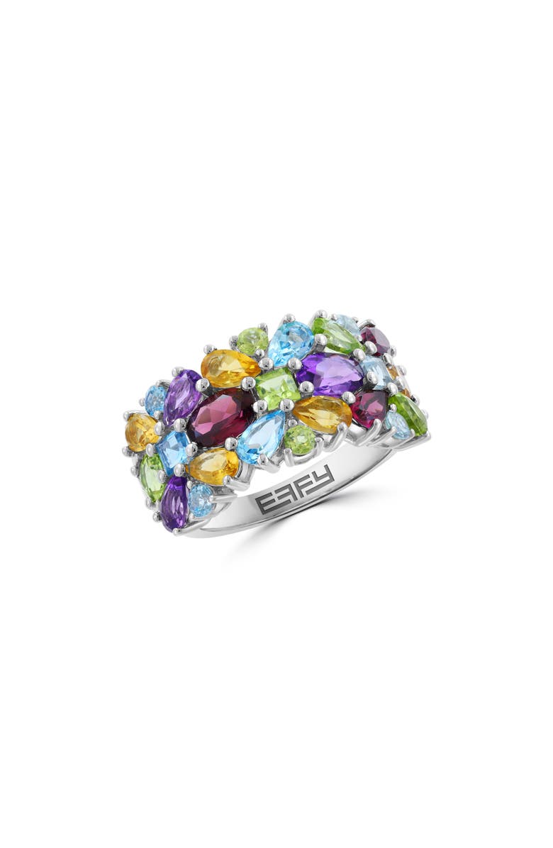 EFFY Sterling Silver Semiprecious Stone Cluster Ring, Main, color, Silver