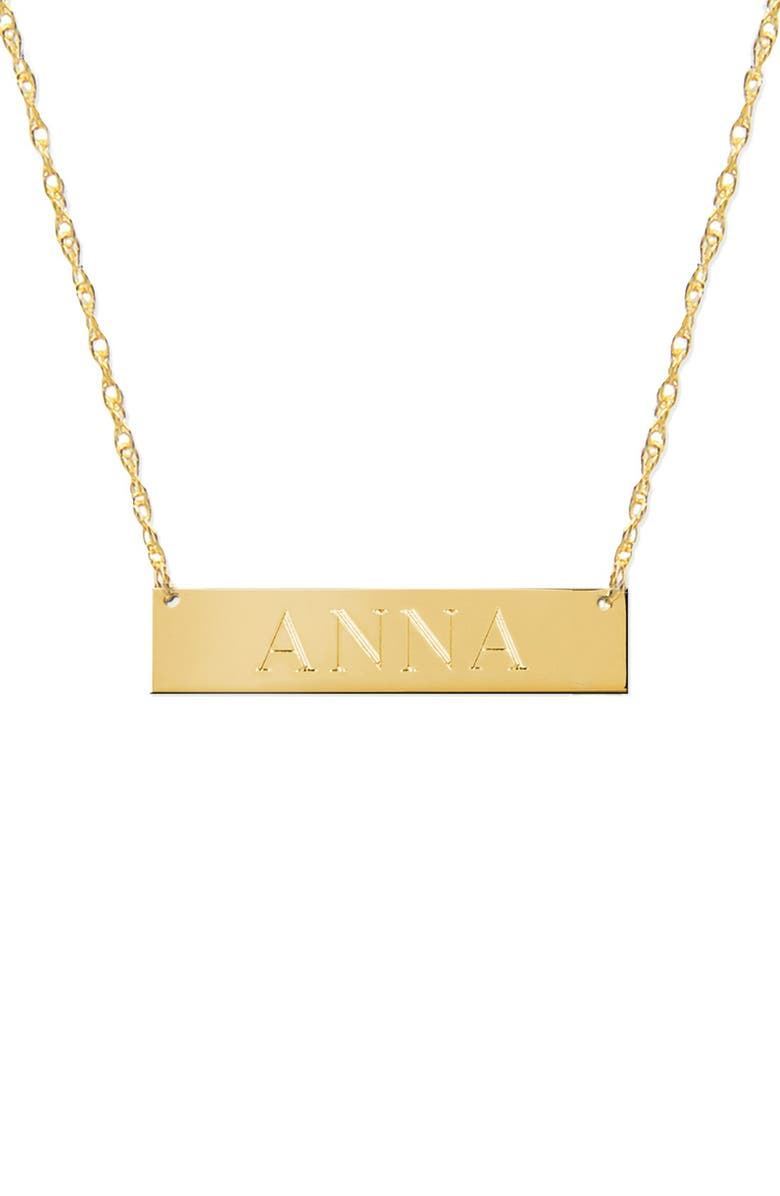 Jane Basch Designs Personalized Bar Pendant Necklace, Main, color, 