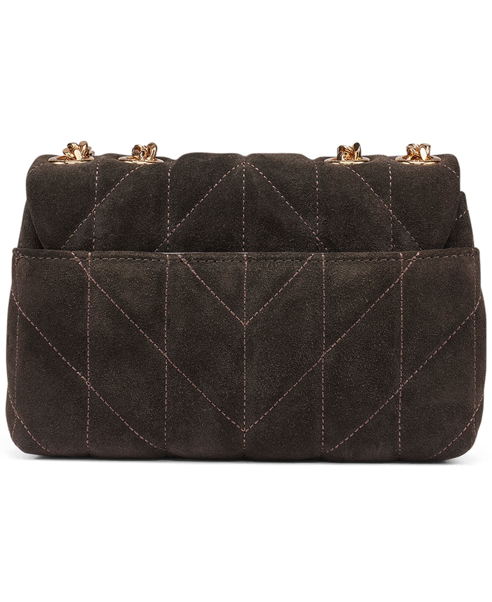 Lafayette Small Suede Crossbody Bag With Gems, Alternate, color, Fudge