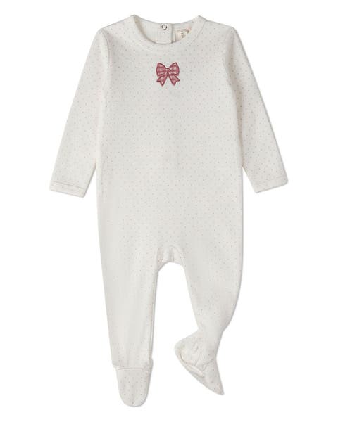Baby Put A Bow On It Polka-Dot Footie