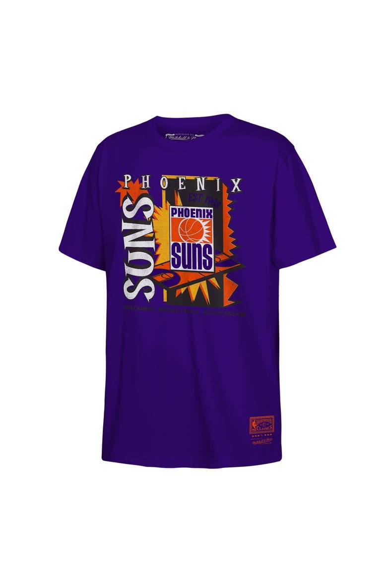 Youth Mitchell & Ness Purple Phoenix Suns Retro '90s Poster T-Shirt, Alternate, color, Purple