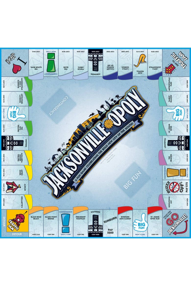 Jacksonville Opoly Board Game, Alternate, color, Multicolored