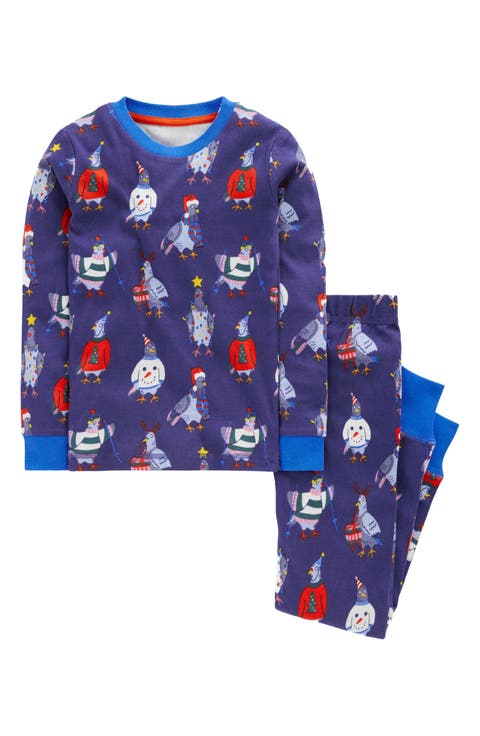 Kids' Pigeon Print Fitted Two-Piece Cotton Pajamas (Toddler, Little Kid & Big Kid)