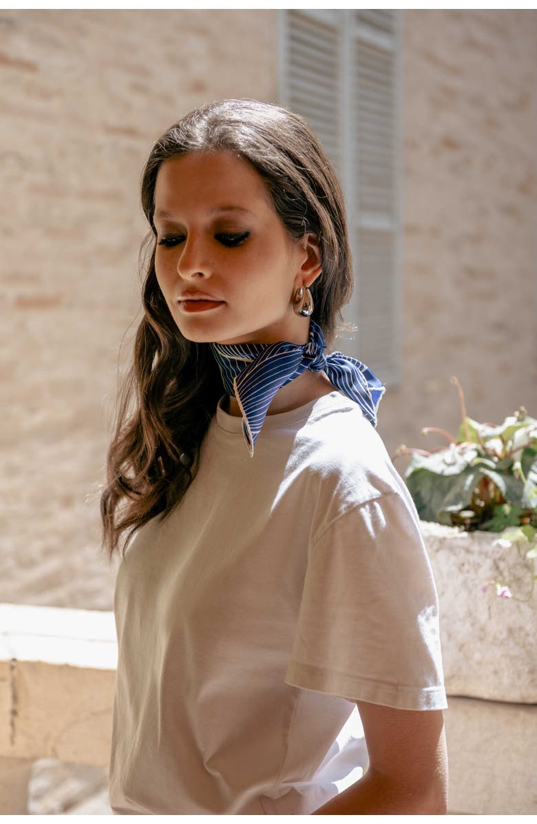 Elizabetta Fior di Loto - Silk Bandana, Alternate, color, Blue