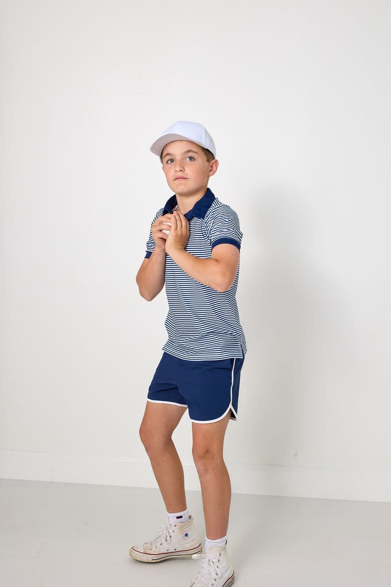 Thin Stripe Polo Shirt, Alternate, color, Navy