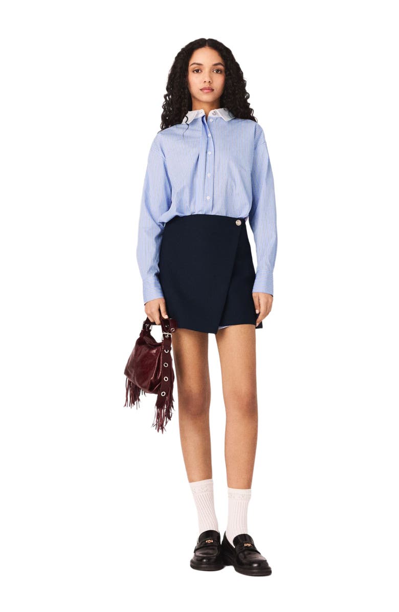 maje 2-in-1 shirt dress, Alternate, color, Blue Sky