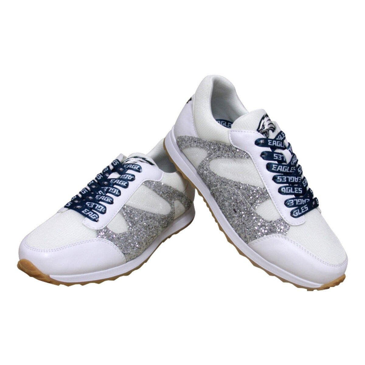 CUCE Women's Cuce  Silver Philadelphia Eagles Glitter Sneakers, Alternate, color, 