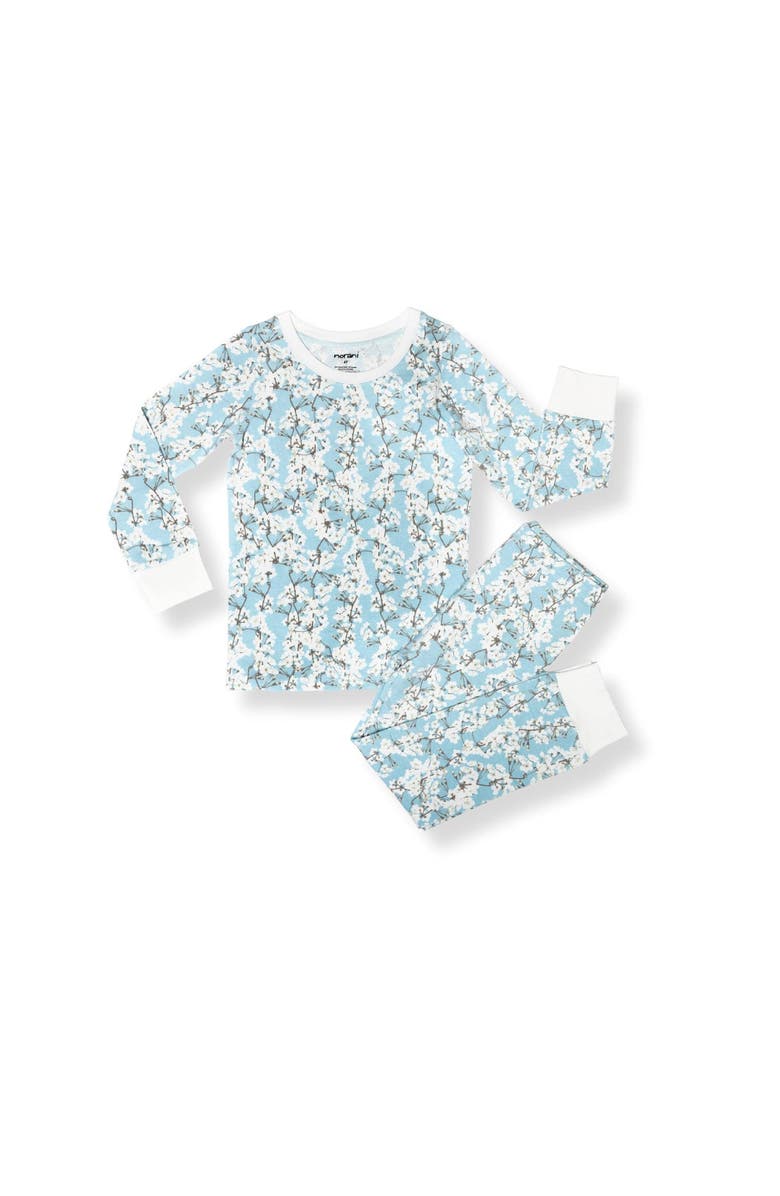 Norani Kids Organic Two-Piece Pajama Set in Cherry Blossoms, Main, color, Cherry Blossoms