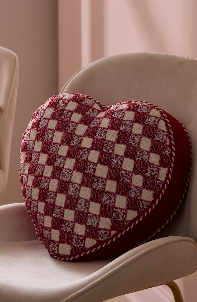 MACKENZIE CHILDS Red & White Heart Placemat, Alternate, color, Red/ White