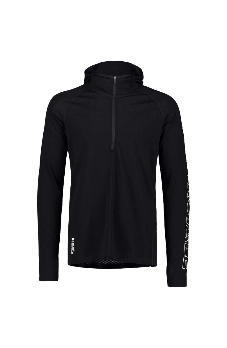 Mons Royale Temple Tech Hooded Zip Top - Men's, Alternate, color, Black Ii