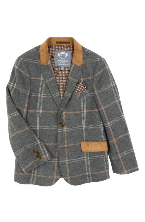 Appaman Kids' Club Windowpane Blazer in Smoky Windowpane 