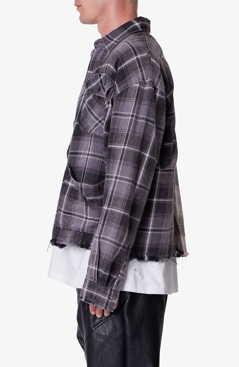 mnml Mixed Flannel Button-Up Shirt, Alternate, color, Olive/ Brown