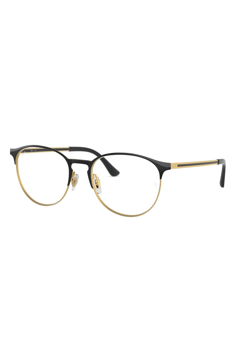 Ray-Ban Phantos 53mm Optical Glasses, Alternate, color, Gold Black