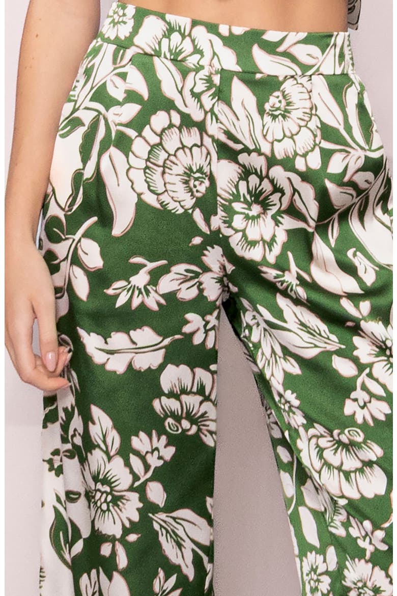 Floral Satin Pants, Alternate, color, GREEN FLORAL