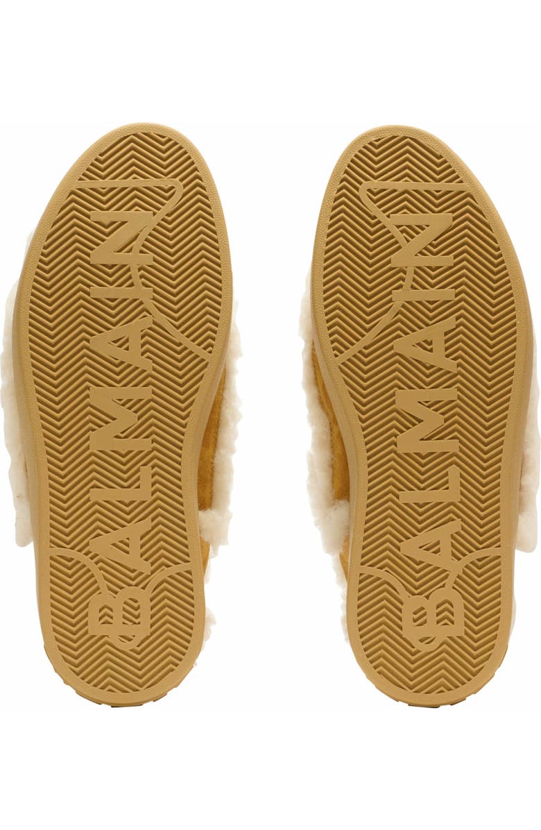 Balmain B-Court Flip Shearling Trainers, Alternate, color, Brown