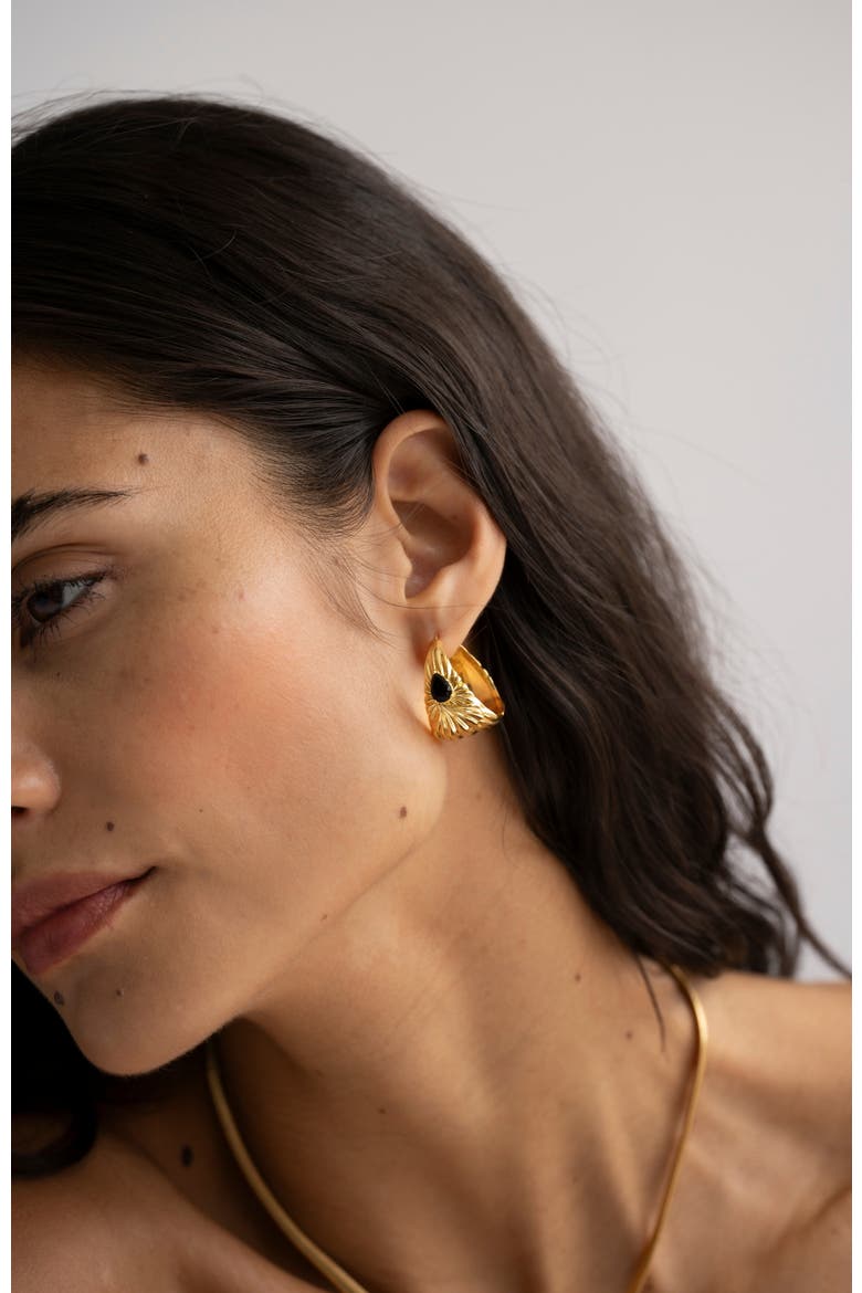 Dolce Oversized Earrings, Alternate, color, Yellow Gold
