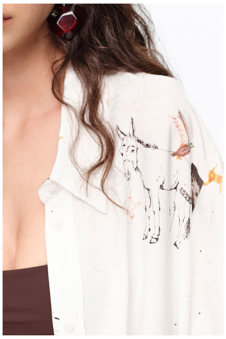 Chain Print Midi Shirt Dress, Alternate, color, COLLAGE ANIMAL CHAIN