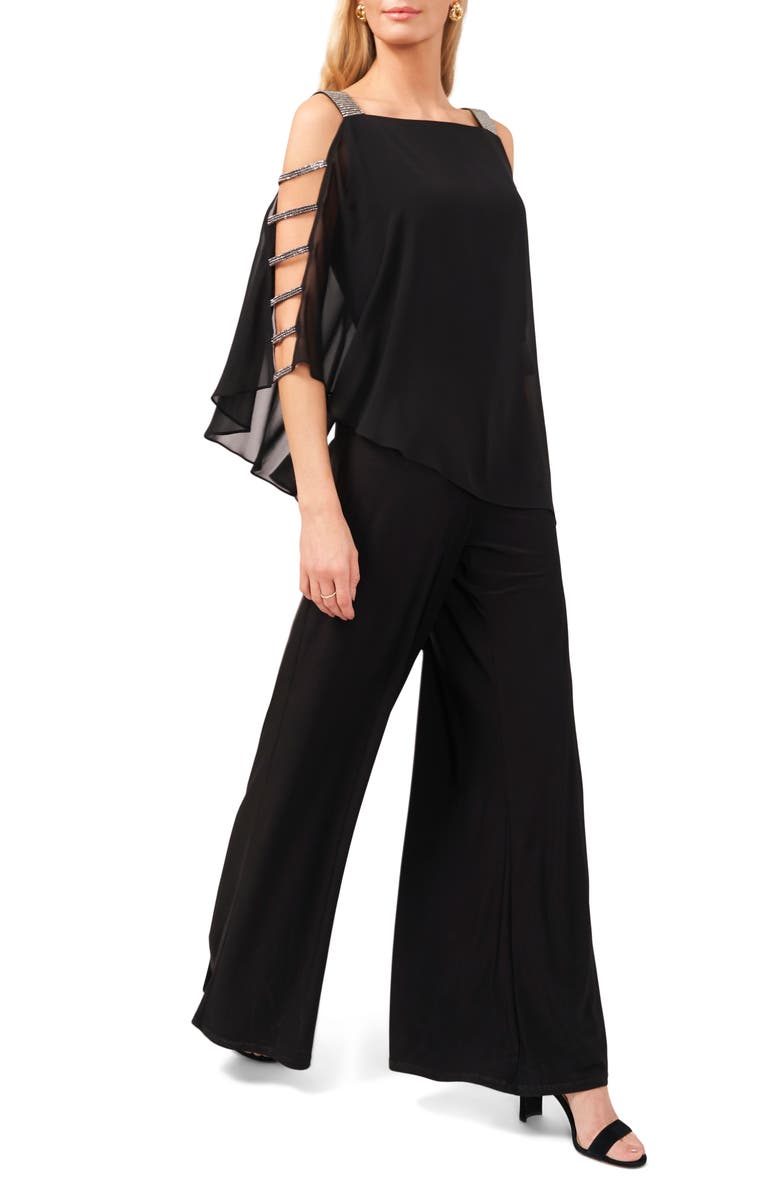 Chaus Overlay Ladder Sleeve Jumpsuit, Main, color, 