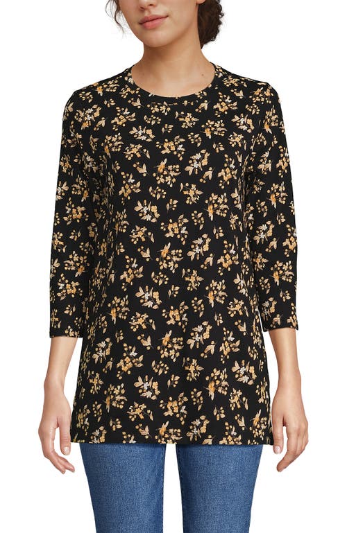 Lands' End 3/4 Sleeve Cotton Supima Tunic In Black