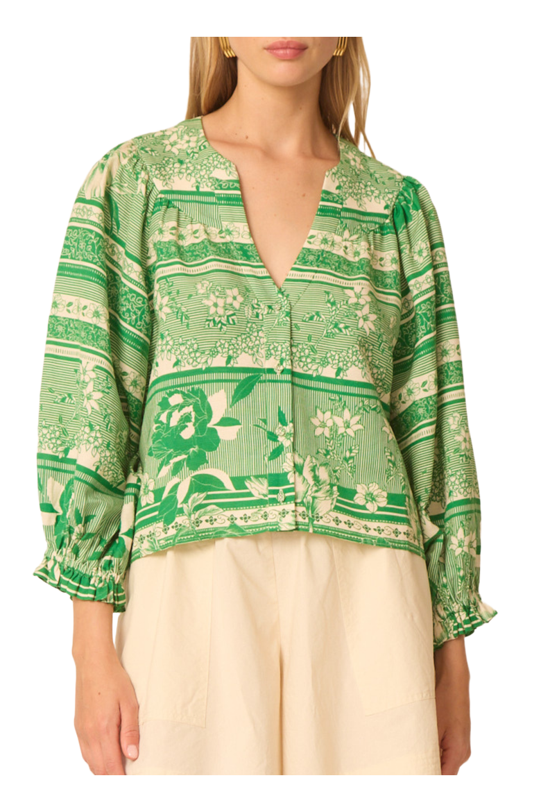 Kayla Blouse, Alternate, color, Floating green floral