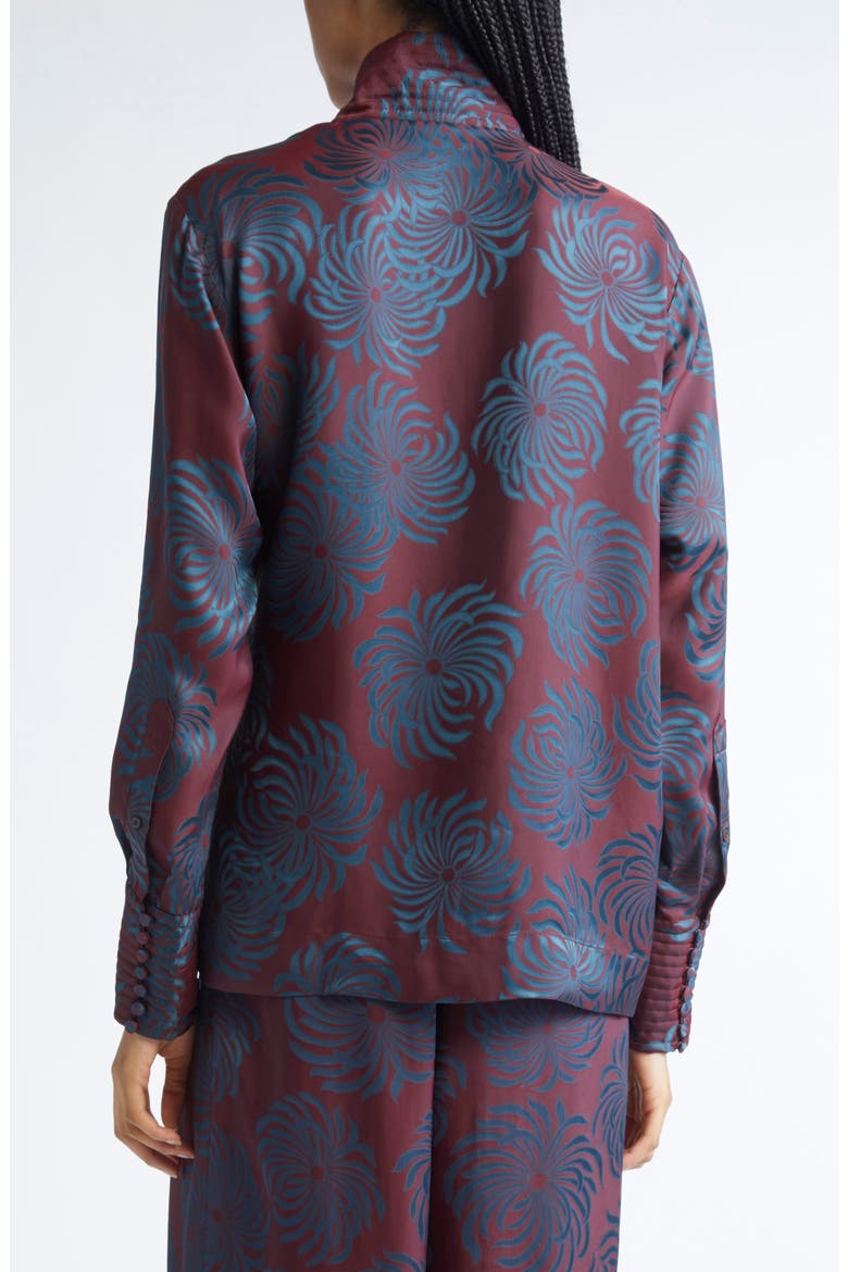 Dries Van Noten Calberton Jacquard Ruffle Wrap Shirt (Women