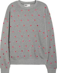 Beach Riot Devyn Embroidered Hearts Oversized Sweatshirt