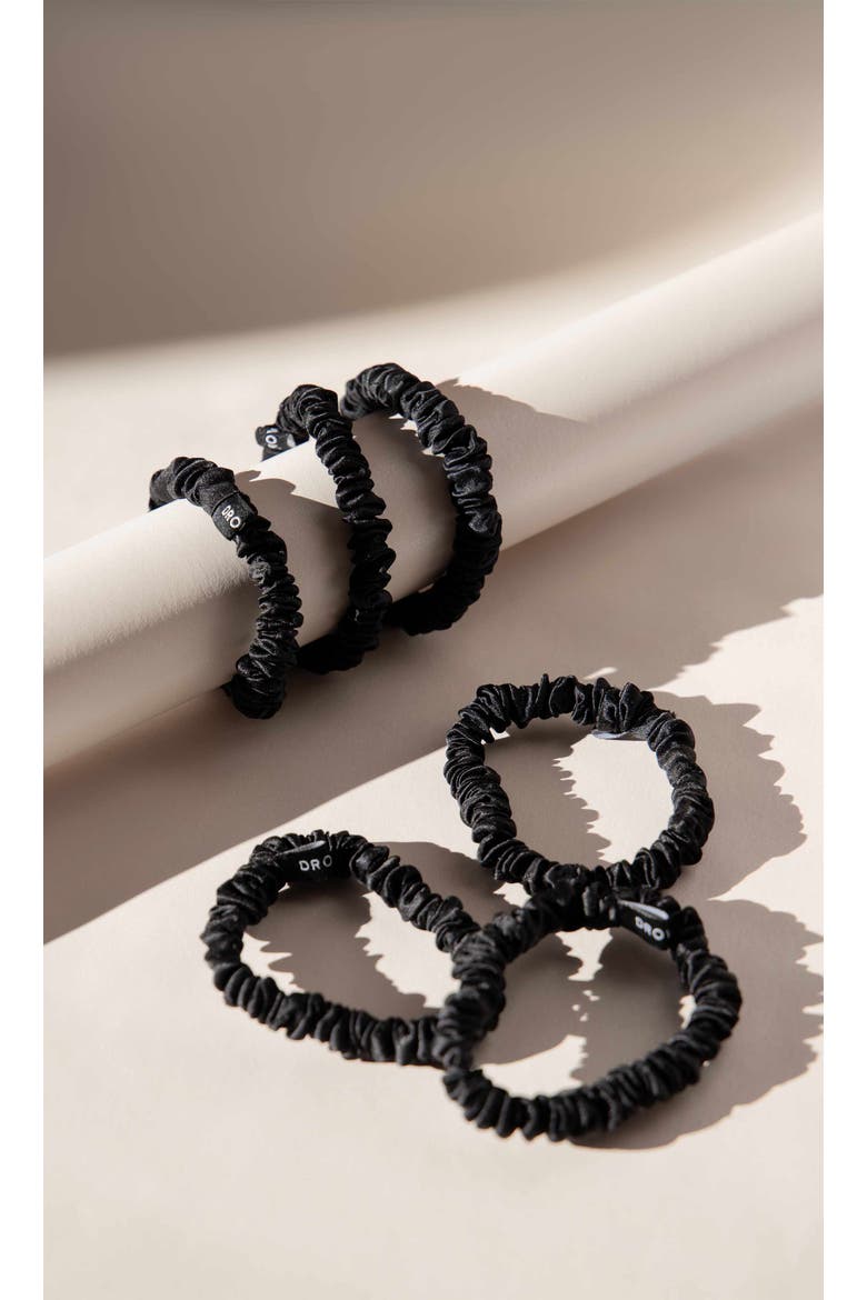 Skinny Scrunchie Set, Alternate, color, Black Jade