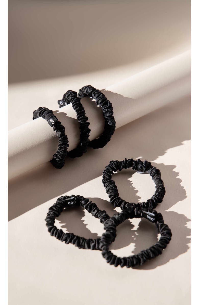 Drowsy Sleep Co. Skinny Scrunchie Set, Alternate, color, Black Jade