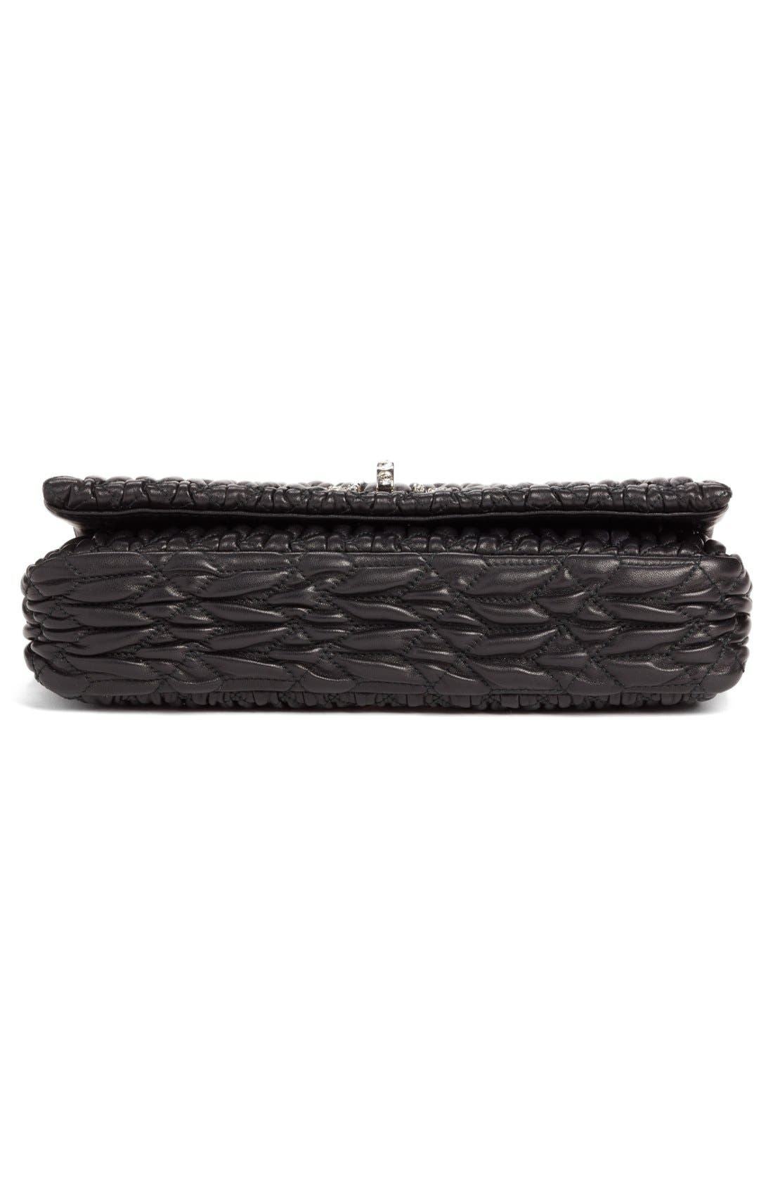 Miu Miu Small Crystal Embellished Nappa Shoulder Bag, Alternate, color, 