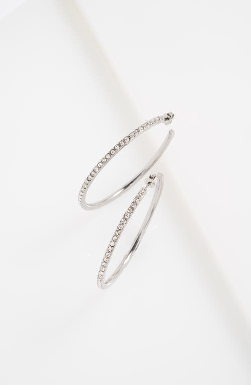 Ted Baker Claire Large Crystal Hoop Earrings In Metallic