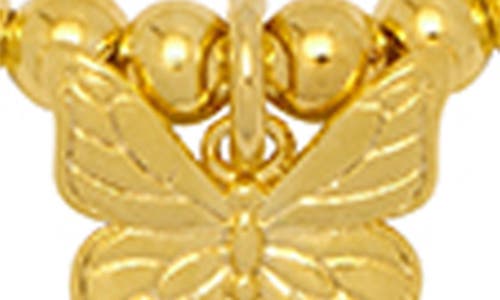 Estella Bartlett Butterfly & Faux Pearl Stretch Bracelet In Gold