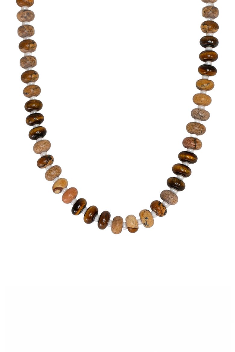Rondelle Picture Jasper Beaded Necklace, Main, color, PICTURE JASPER