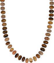 MARLYN SCHIFF Rondelle Picture Jasper Beaded Necklace