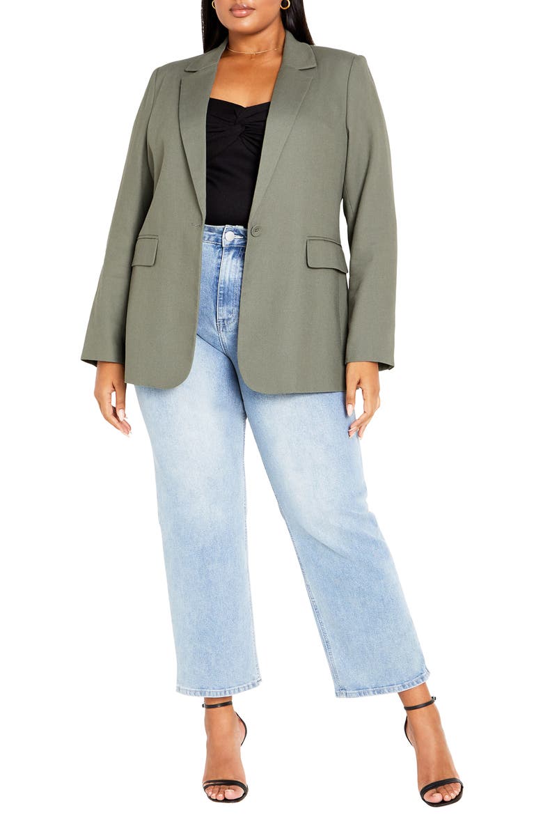 Clea One-Button Blazer, Alternate, color, SOFT SAGE
