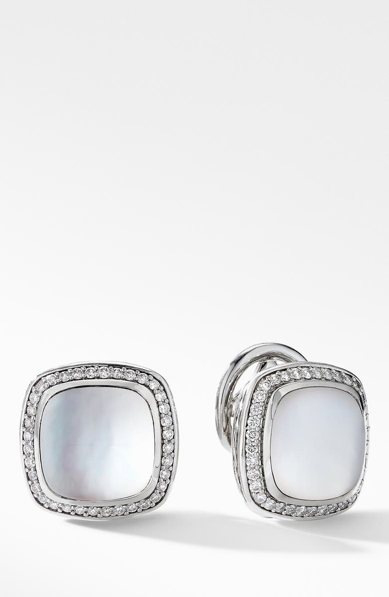 David Yurman Albion<sup>®</sup> Stud Earrings with Rock Crystal and Diamonds, Main, color,