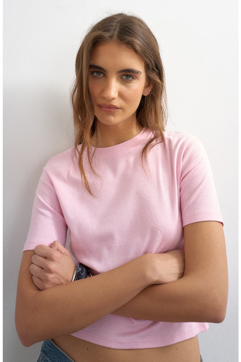 Shrunken Everyday Tee, Alternate, color, PINK