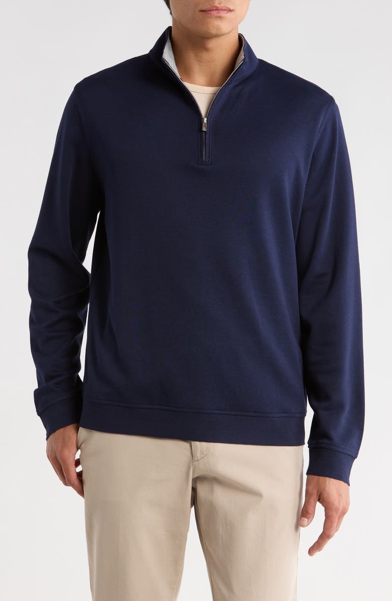 David Donahue Quarter Zip Pullover, Main, color, Navy