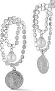 SPHERA MILANO Freshwater Pearl & Coin Drop Earrings