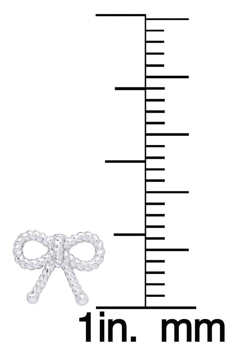 Kids' Bow Twist Stud Earrings, Alternate, color, SILVER