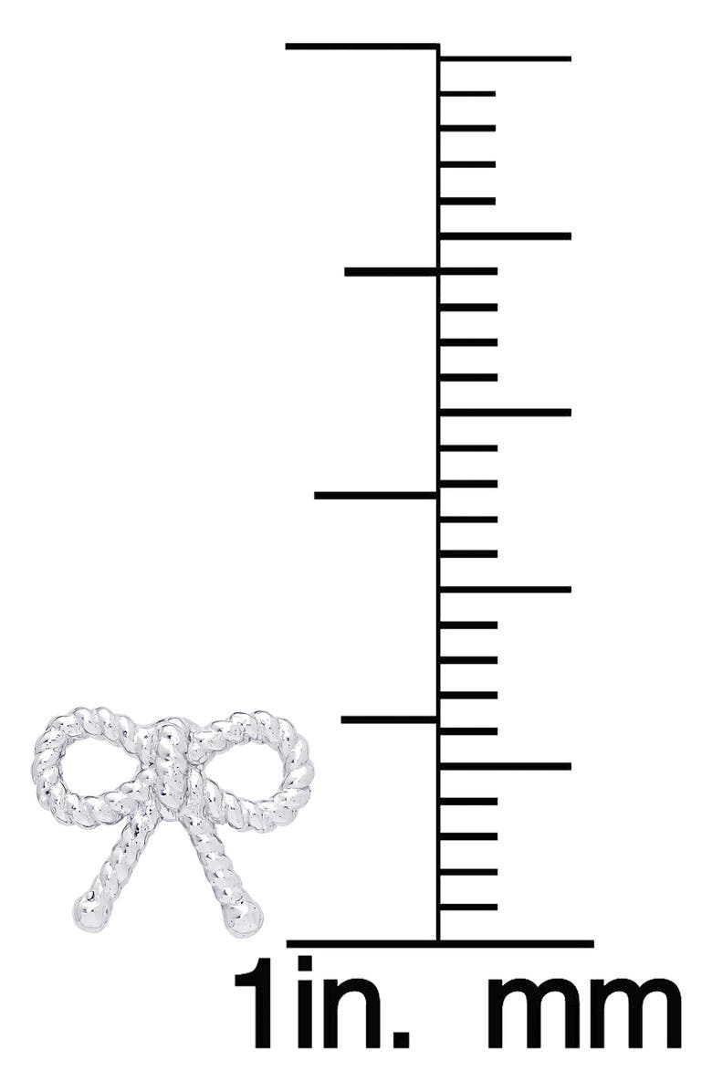 Lily Nily Kids' Bow Twist Stud Earrings, Alternate, color, Silver