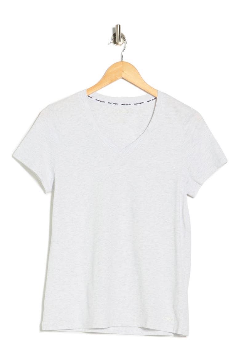 Embroidered Logo V-Neck T-Shirt, Alternate, color, OPTIC WHITE HEATHER