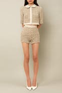 Contessa Mills Blair Whimsical Feminine Lambskin-Trim Cardigan