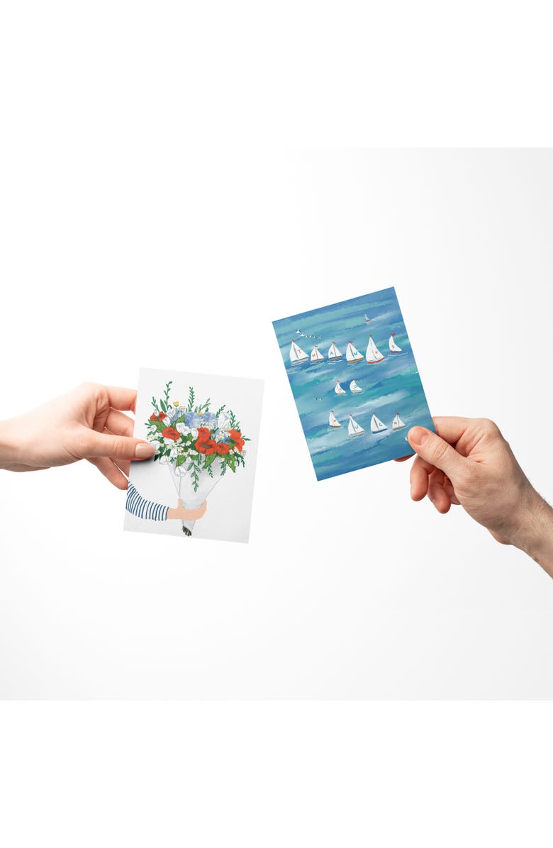 Ramus & Co Everyday Greeting Card Pack Sets (3 ct, Assorted) Regatta Thanks, Summer Bouquet, Salty Town Thanks, Alternate, color, Multi-Pack