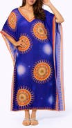 RANEES Floral Print V-Neck Maxi Caftan