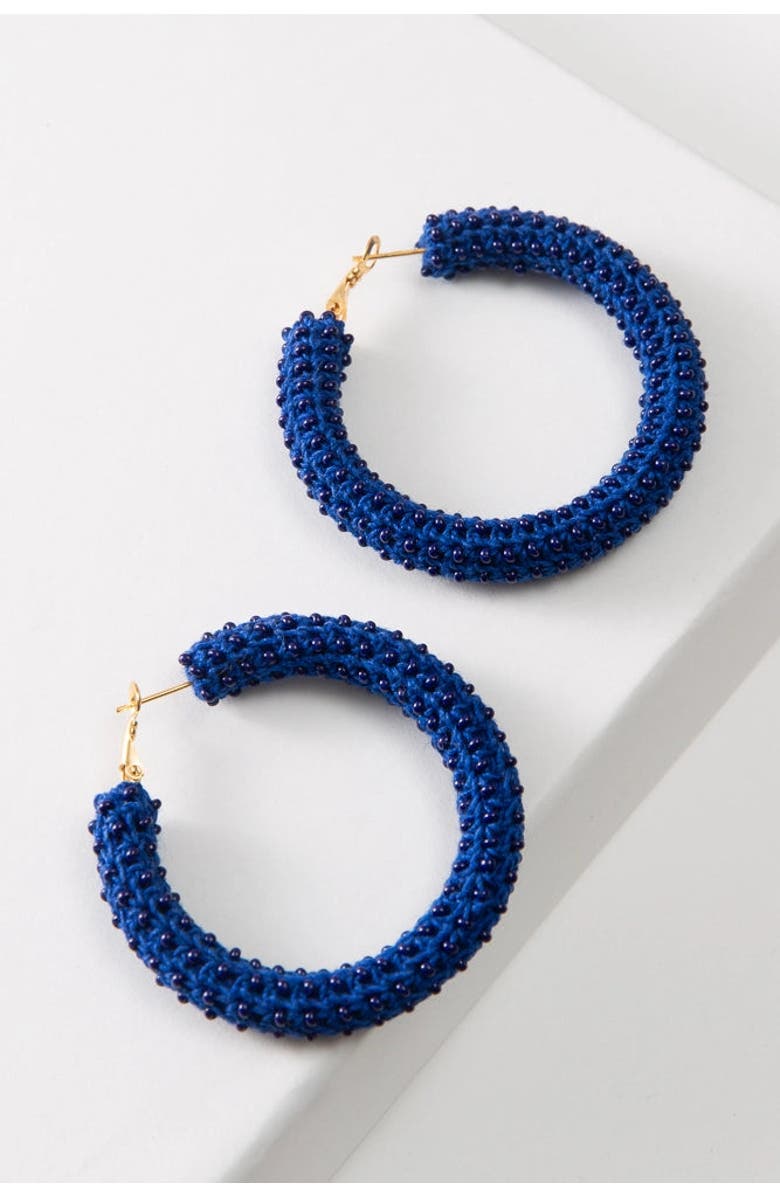 Noonday Collection Azul Crochet Hoops, Main, color, Blue