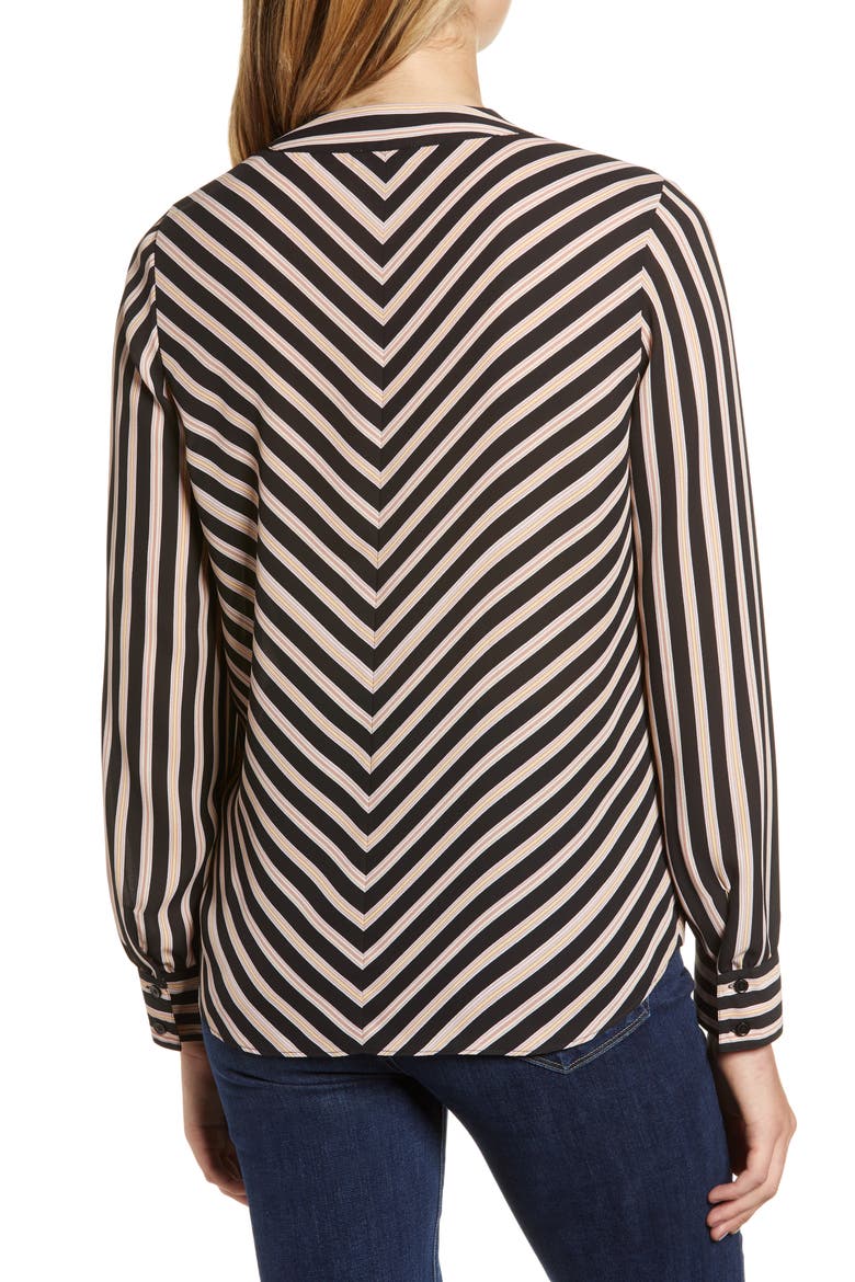 Tie Front Top, Alternate, color, BLACK ROCK DELICATE STRIPE