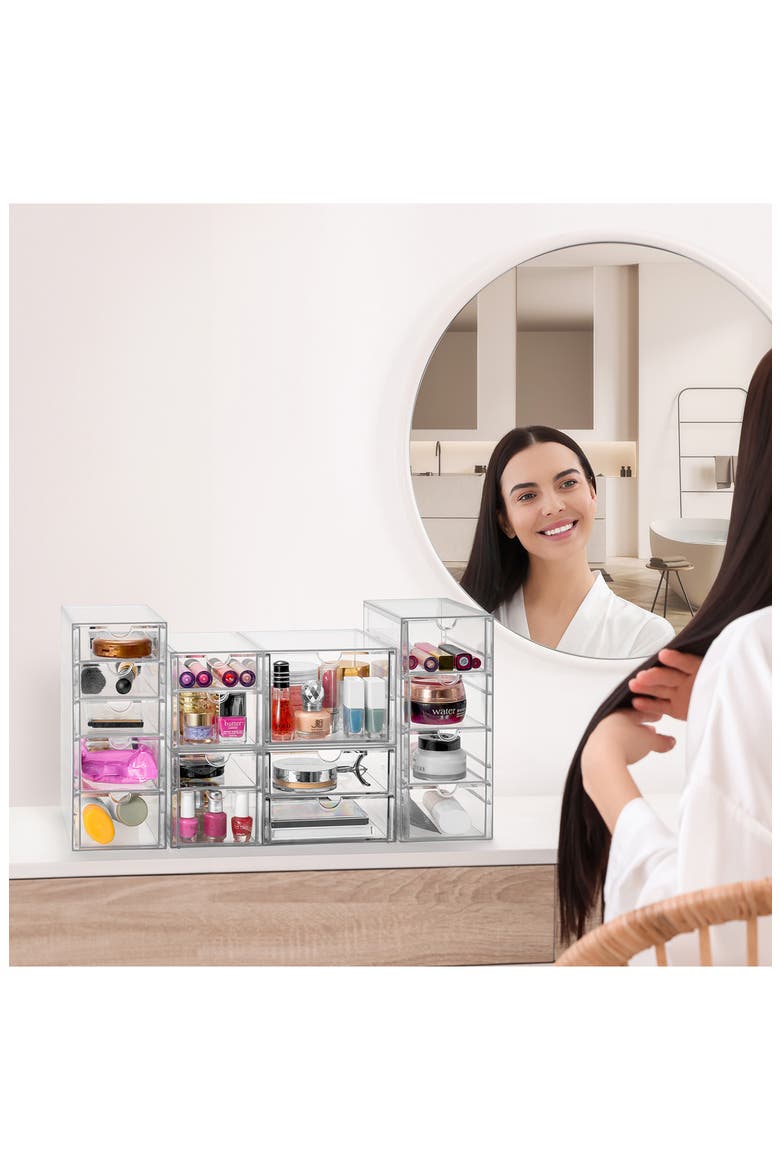 7-Drawer Acrylic Organizer, Alternate, color, CLEAR