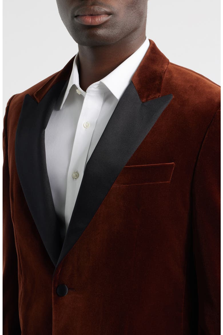 Hutson Cotton Velvet Dinner Jacket, Alternate, color, DARK ORANGE