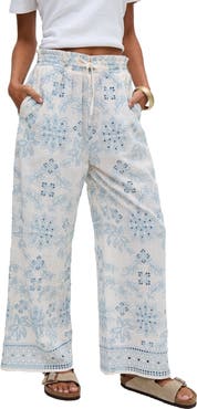 Raffya Cherice Wide leg All Over Embroidered Trouser
