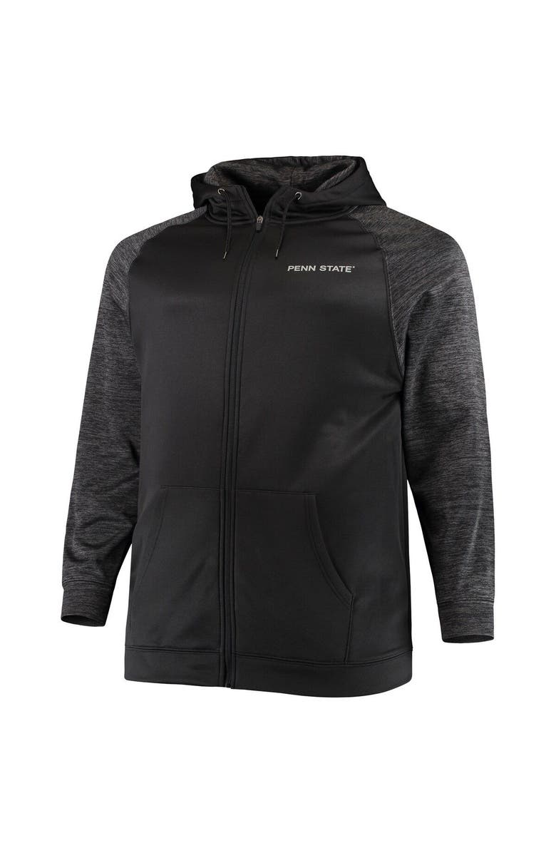 COLOSSEUM Men's Colosseum Black Penn State Nittany Lions Big & Tall Blackout Raglan Full-Zip Hoodie, Alternate, color, Black